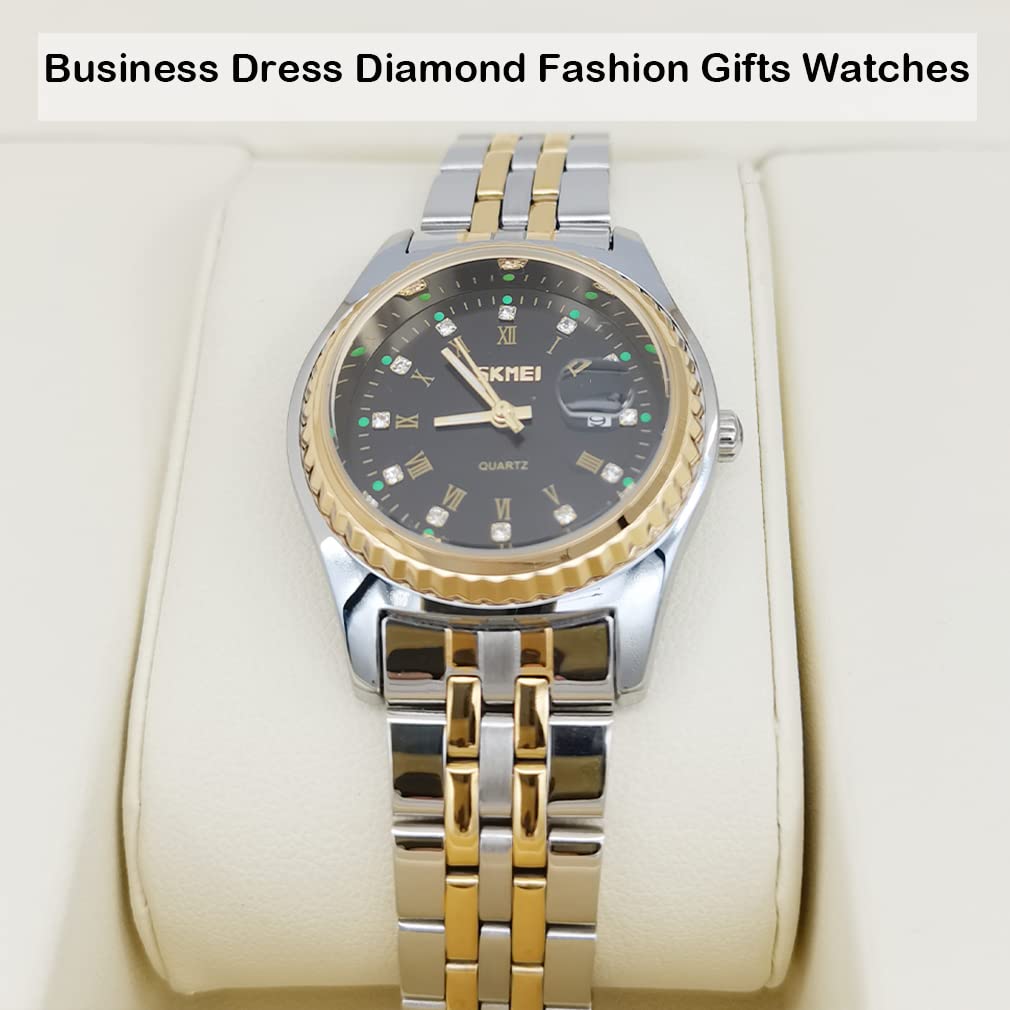 Watch Gold Silver Stainless Steel Waterproof Business Classic Arm Watch Ladies Analog Quartz Brand Stylish Casual Simple Date Watch Luxury Gift Watch