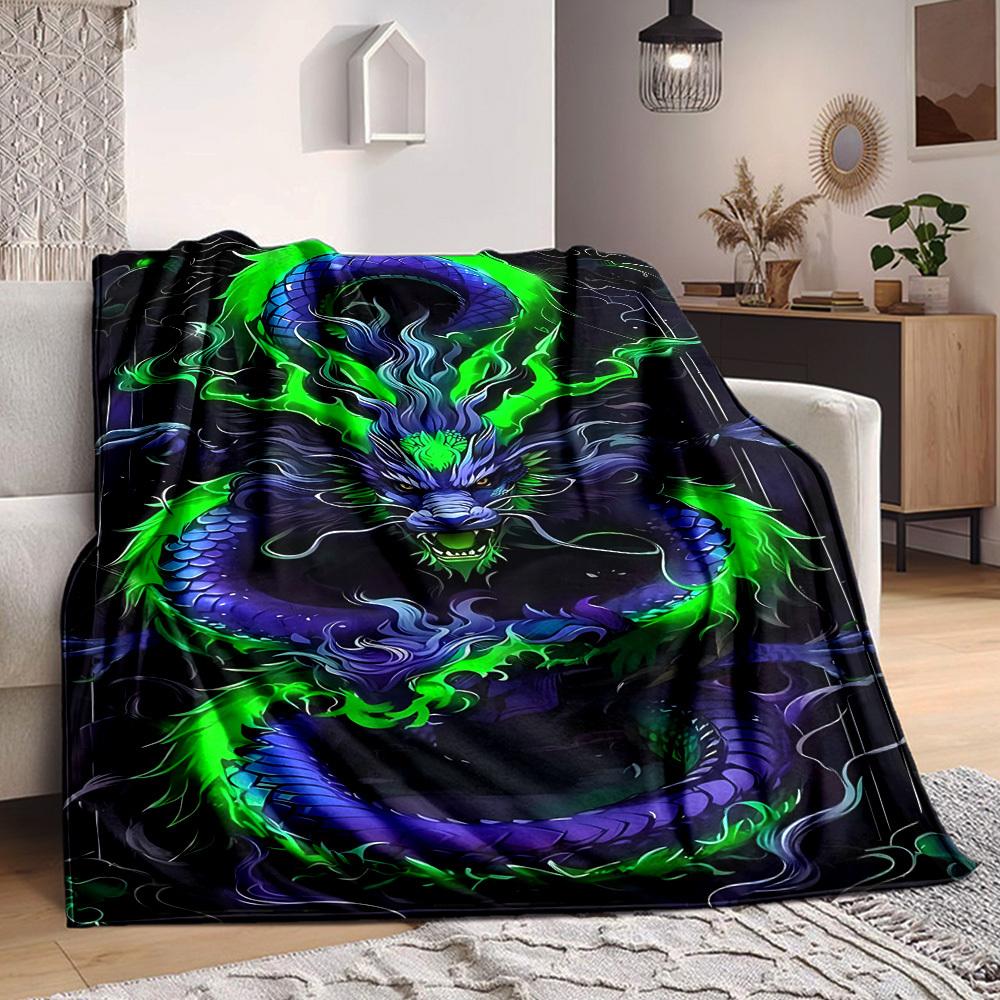 1PC Dragon Artwork Blanket, Throw For Sofa, Bed, Travel, Printing Blanket With Soft And Warm Fabric yy250918135