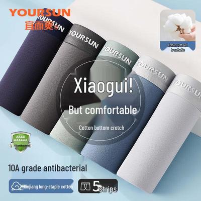 Yiershuang 10A Антибактериальные мужские хлопковые боксеры-слипы, 5 штук