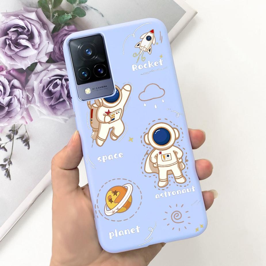 Для Vivo V21 4G Чехол V2066 V2108 Милый Мультяшный Динозавр Чехол Мягкий ТПУ Чехол для Телефона Для Vivo V21e V 21 e V2061 VivoV21 Fundas Coque