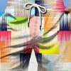Men's Surf Shorts Drawstring Swim Trunks Elasticated Waistband Colourful Patchwork Quick Dry Shorts Hawaii Casual Micro Stretch