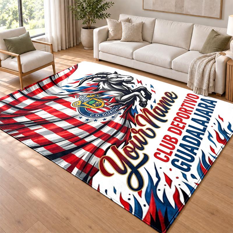 Deportivo guadalajara Custom Name Personalized Rug Non‑Slip Doormat Floor Carpet Housewarming Birthday Gift for Family Friends