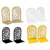 2Pcs Book Ends for Shelves Hollowed Bird Flower Metal Bookends Heavy Duty Book End Decorative Book Stoppers for Shelves
