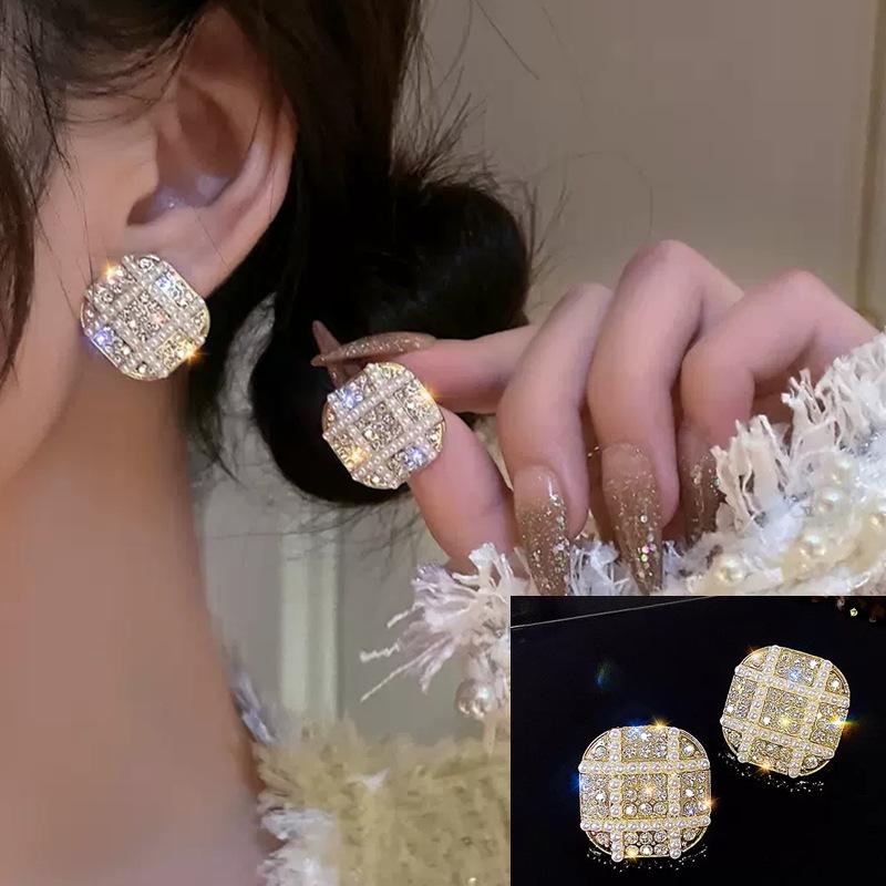 Роскошные серьги с полным бриллиантовым паве, супер сверкающие, высокого класса, с модным темпераментом