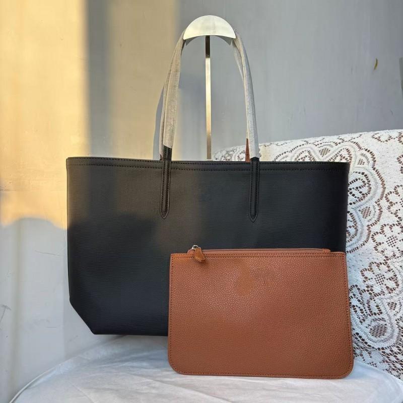 Large Capacity Dual-Side Reversible Shoulder Tote Bag Women Spacious Crossbody Shopper With Zippered Pockets Phone