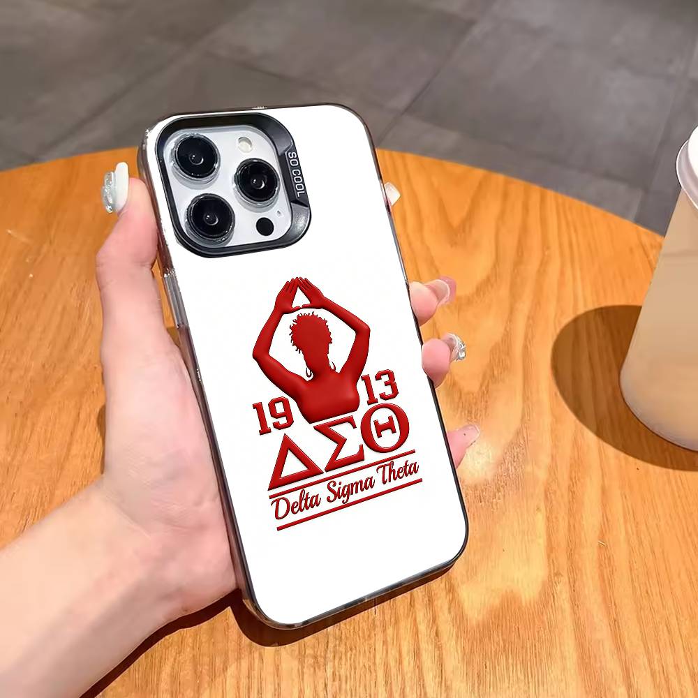 Чехол для телефона D-Delta S-Sigma Theta Для iPhone17,16,15,14,13,12,11,Pro,MAX Серый Матовый Силиконовый Черный Чехол