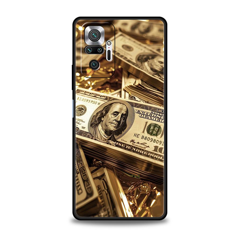 USD Dollar Cash Luxury Phone Case Cover for Redmi 14C 10C Note 14 13 12 10 11 Pro Plus 7 8T K40 K50 Gaming Pro Plus 5G TPU Shell