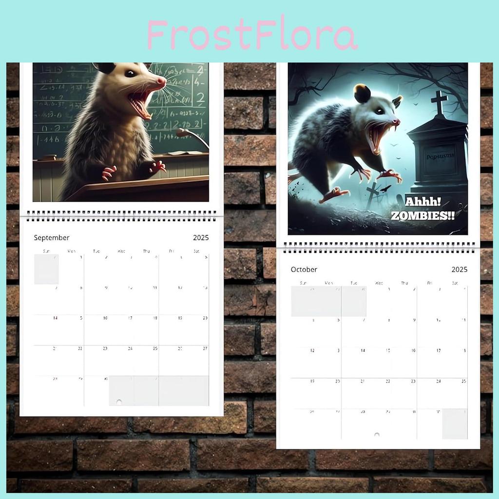 2025 Screaming Possum Calendar Featuring Adorable Artwork For Unique Home Decor Gifts