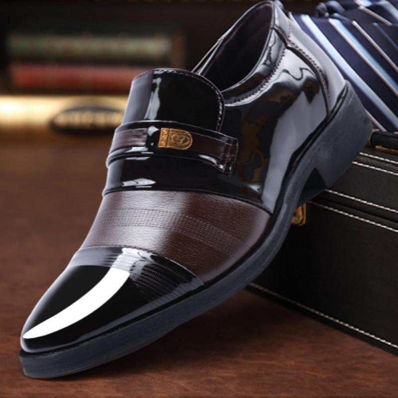 2024 Height Increasing Men Leather Business Shoes Patent Leather Trendy British Dress Suits Hidden Heeled Party Oxfords