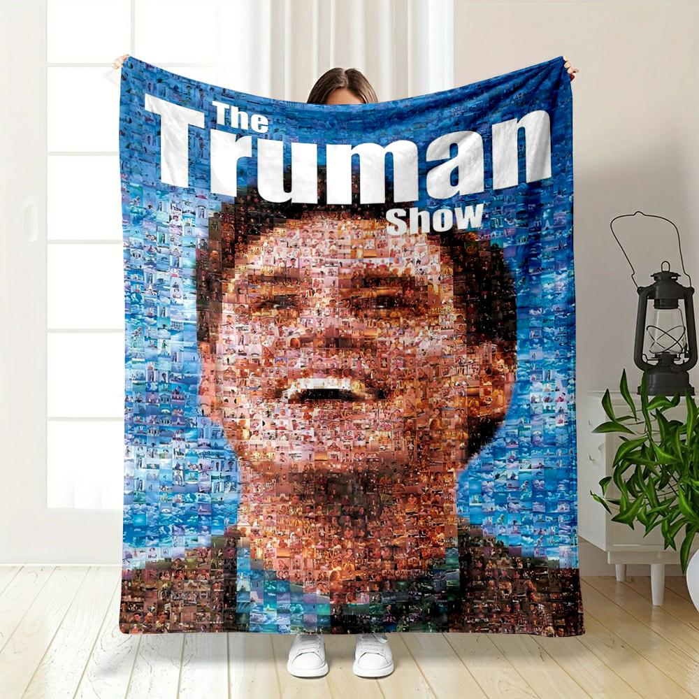 "The Truman Show Poster Style Mosaic Warm blanket" Flannel blanket for bedroom, living room, sofa, and nap.