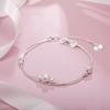 Fashionable 925 Silver Plated Double Layer Transfer Bead Bracelet Jewelry