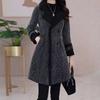 Женская осенне-зимняя двусторонняя шерстяная куртка с отложным воротником, женское шерстяное пальто на обе стороны
