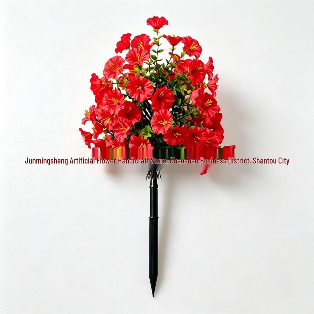 Simulated Persian Leaf & Morning Glory with Eucalyptus Ground Stake for Home Garden Decoration