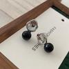 Серьги из черного агата, металлические диски, дизайн, нишевые серьги, модные, индивидуальные, высокие, чувственные серьги-гвоздики