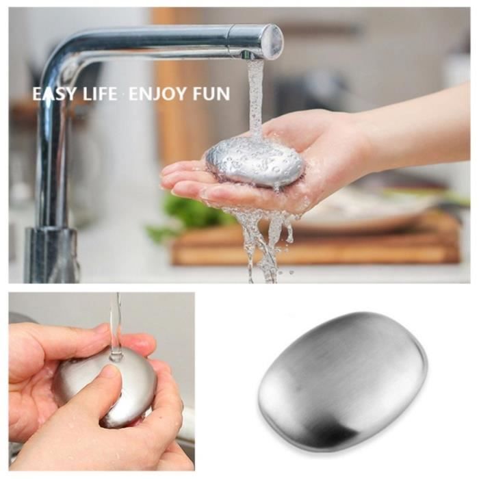 UHPPOTE Barre de Savon Magique Portative d'Acier Inoxydable de Solvant d'Odeur en Métal pour la Cuisine
