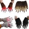 Halloween Cosplay Wolf Claw Shape Gloves Full Finger Mitten Cute Carnivals Outdoor Gloves Rubber Gloves for Boys Girls
