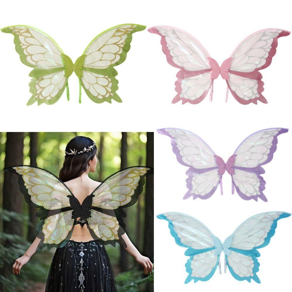 Adults Kids Girls Angel Wings Two-Color Halloween Costume Accessories Butterfly Costume Wings