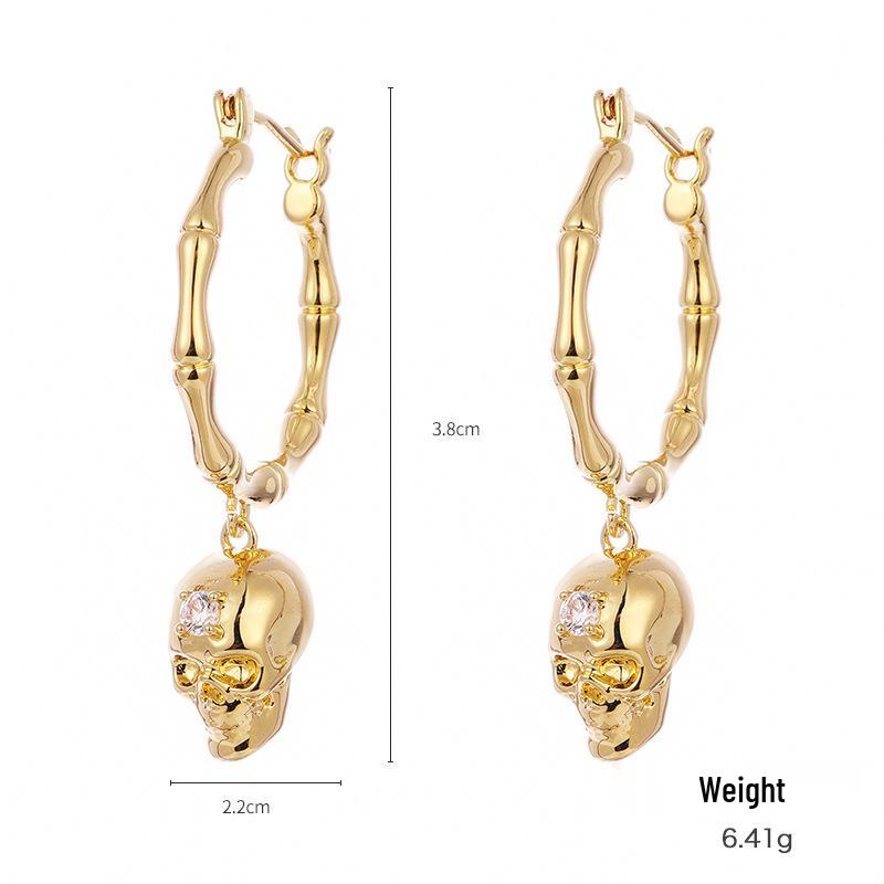 Серьги-подвески в виде черепа Kenjie McQueen - Женские европейские и американские панк-пусеты и клипсы для ушей