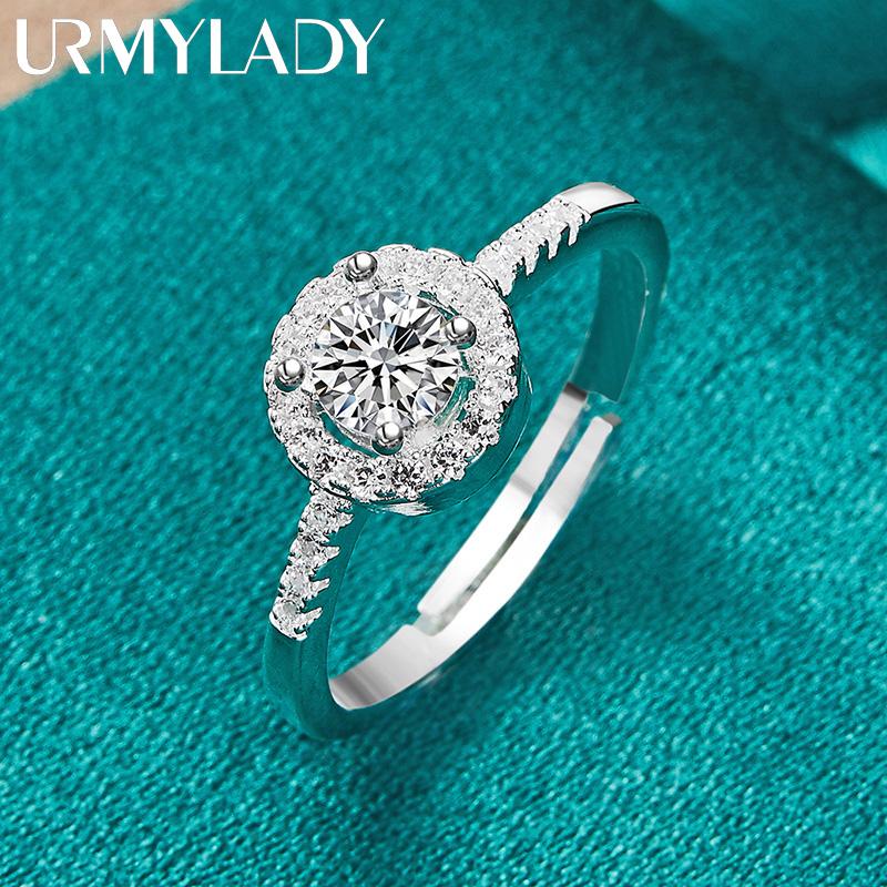 Кольцо из стерлингового серебра 925 пробы с цветочным цирконом для женщин, очаровательные ювелирные изделия