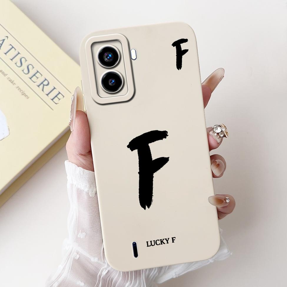 For Tecno Pop 6 No Fingerprints Cover For Techno Pop 6 Case BE7 Simple Fashion Letters Pattern Design Silicone Shockproof Bumper