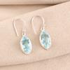 Natural Sky Blue Topaz Gemstone 925 Solid Silver Jewelry Handmade Earrings 1.4" EE-169-12