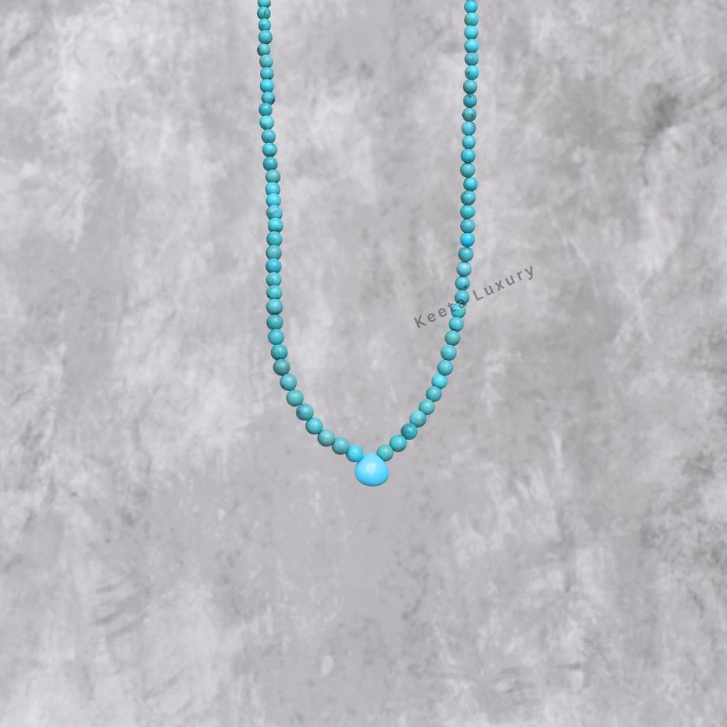 Natural Turquoise Beaded necklace heart shape Turquoise layering Necklace Gifts for women sky blue beaded choker Necklace gift ideas