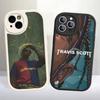 Чехол для телефона из кожи с изображением Трэвиса Скотта для iPhone 16 15 14 13 12 11 Pro Max Plus