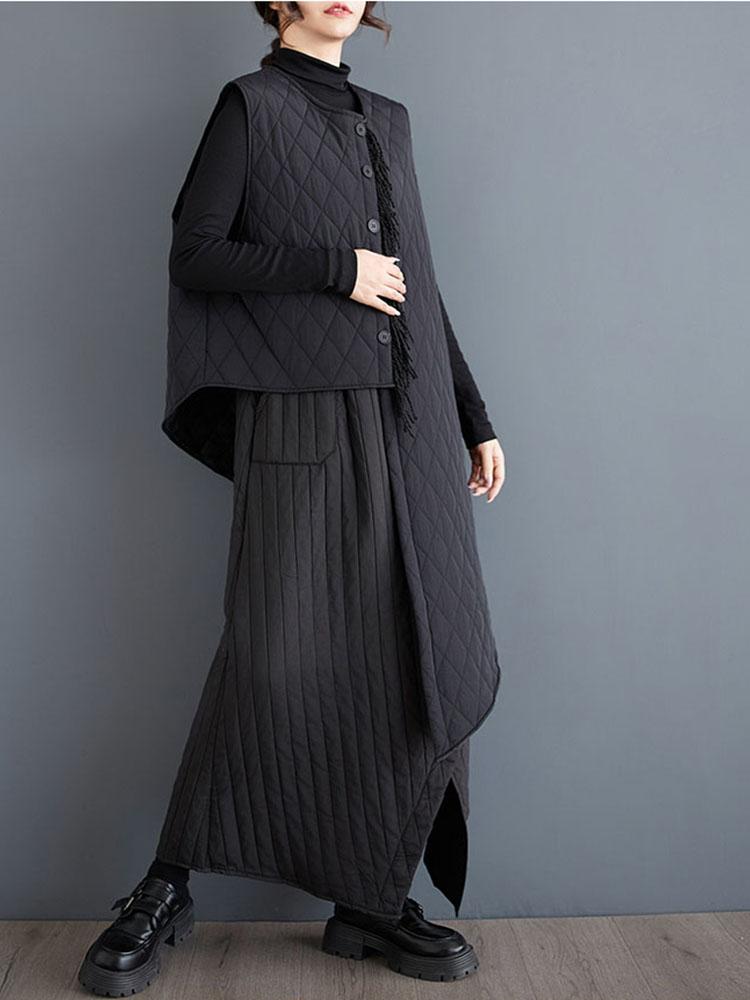 Xitao Однотонный повседневный асимметричный женский комплект платьев ZYY1057