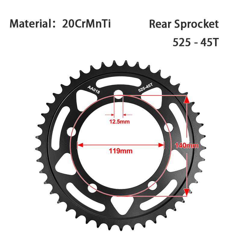 525 Chain 15T/16T/17T Front 44T/45T Rear Sprocket For BMW F750 GS 2018-2024 F800 F850 GS Adventure 2018-2023 F900 R XR 2020-2024