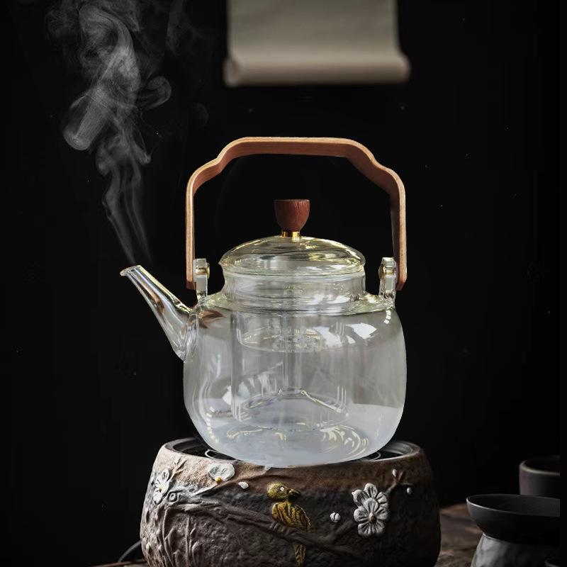 Утолщенный термостойкий стеклянный чайник для заваривания чая, набор Чайник для заваривания чая с электрической керамической плитой, Специальный заварник для приготовления чая