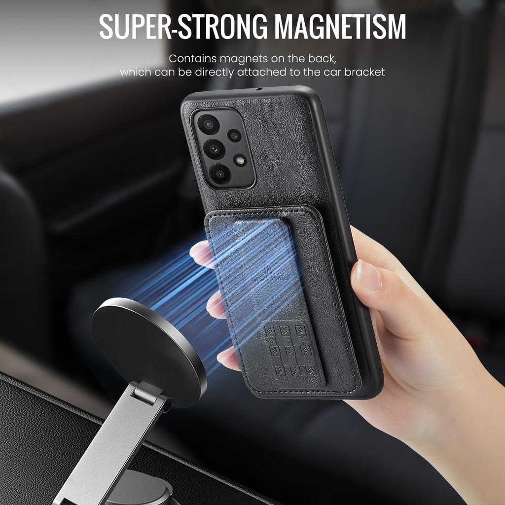 Чехол для Samsung Galaxy A73 5G с держателем для карт, защитная накладка для телефона из кожи+ТПУ