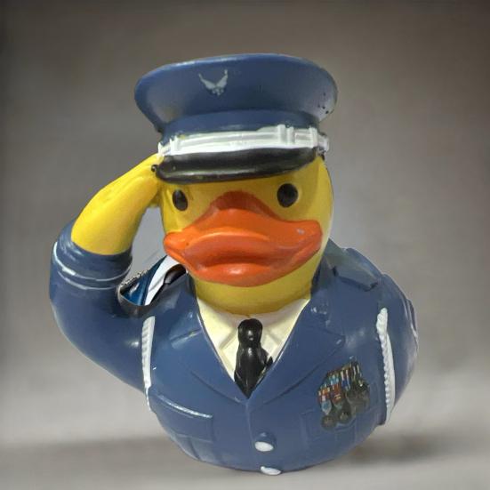 Смола ветеран дань утка статуэтка салют солдатская форма утка статуя животное скульптура домашний офис книжная полка настольное украшение орнамент