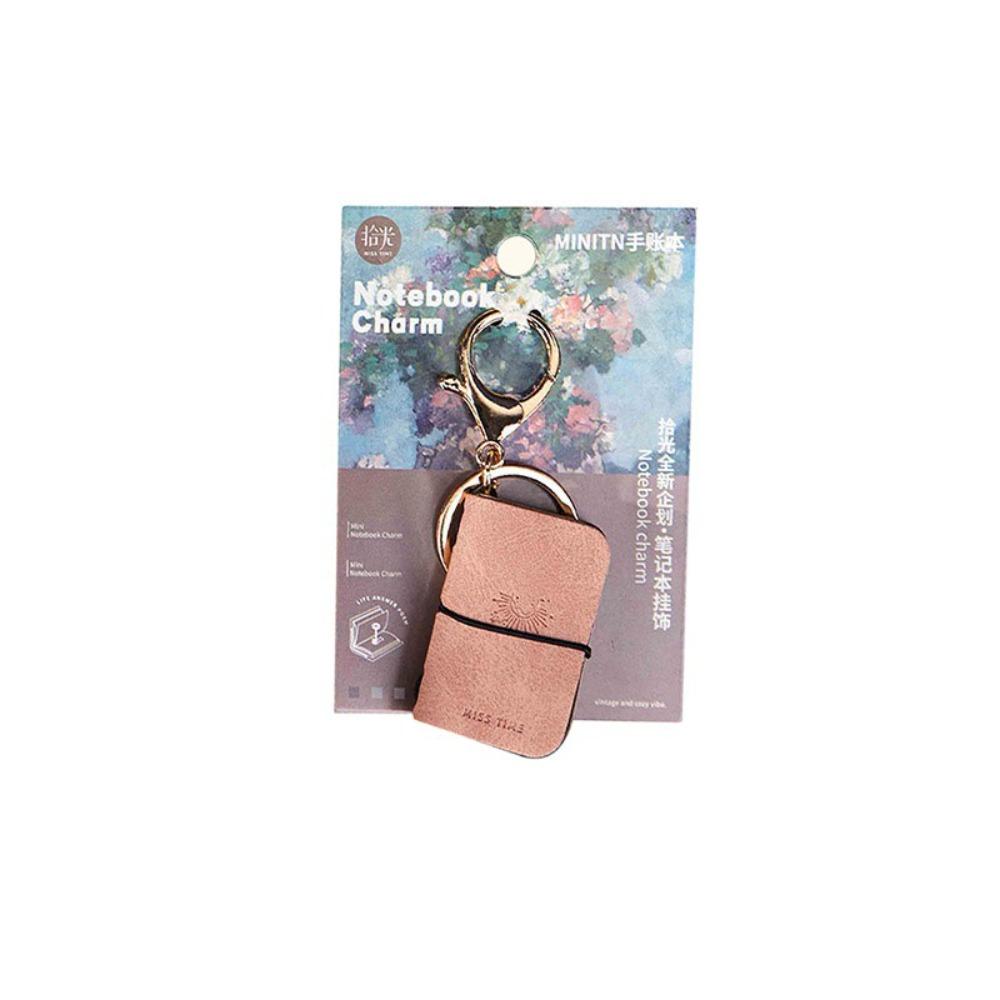 Cowhide Cover Tiny Leather Notebook Charm Decorative Travel Sketchbook Planner  Backpack Decoration