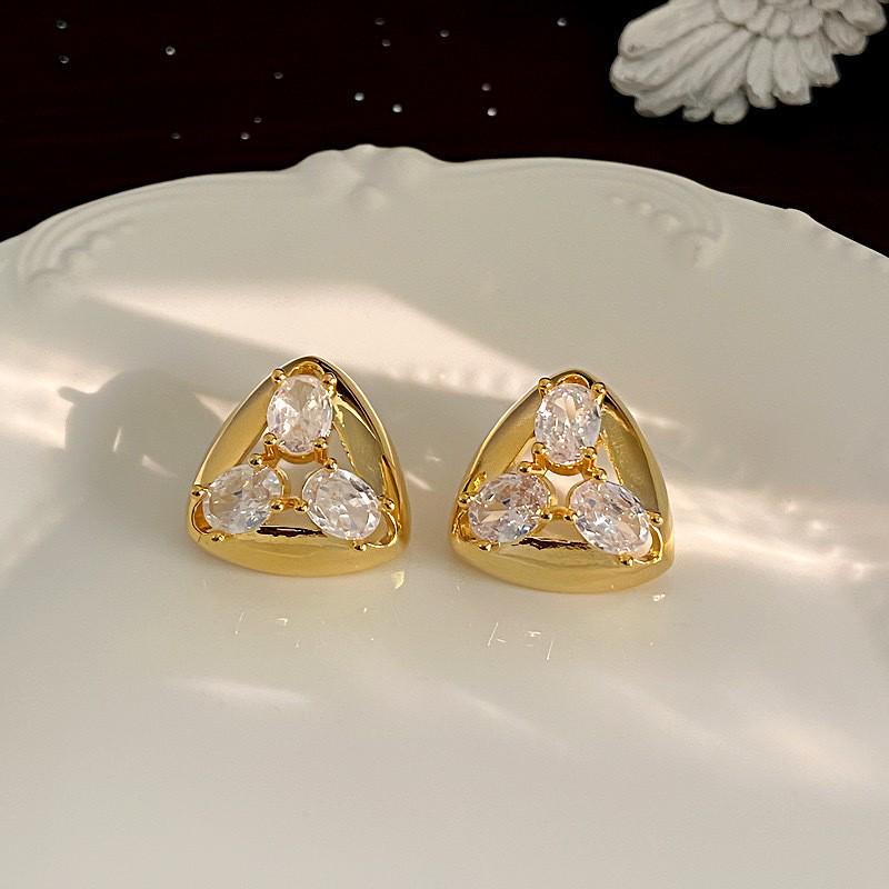 Vintage Rose Leaf Metal Cuban Link Pearl Earrings for Women