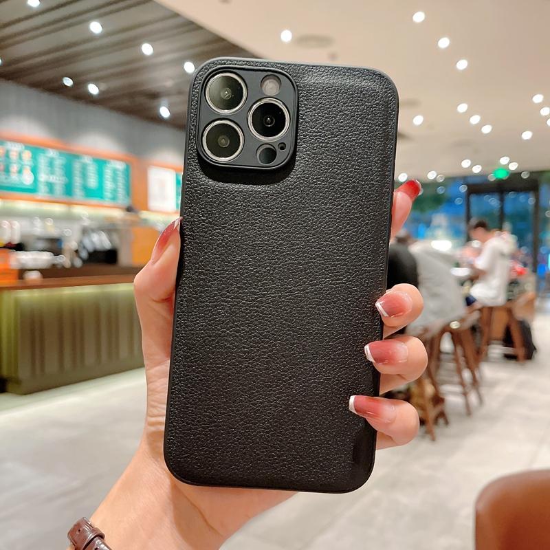 Роскошный кожаный текстурированный чехол для iPhone 15, 14, 11, 12, 13 Pro MAX Mini XR X XS 7 8 Plus SE 2022, силиконовый противоударный чехол с квадратной рамкой