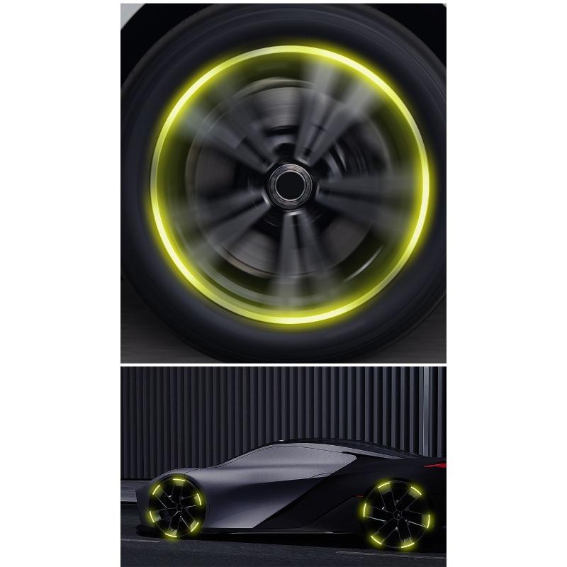 Car Wheel Hub Reflective Stickers Tire Rim Luminous Accessories For SEAT Leon 5f Ibiza 6l 6j Leon 1P Cushion Altea Xl Leon Mk