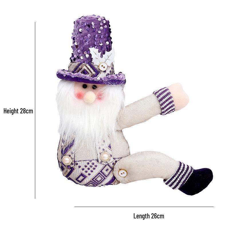 Knitted Santa Claus Curtain Holder Pendant for Christmas Decorations In Hotels