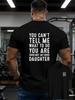 You Can't Tell Me What To Do Funny Slogan Print White Cotton Oversized Men Gym Casual T-Shirt