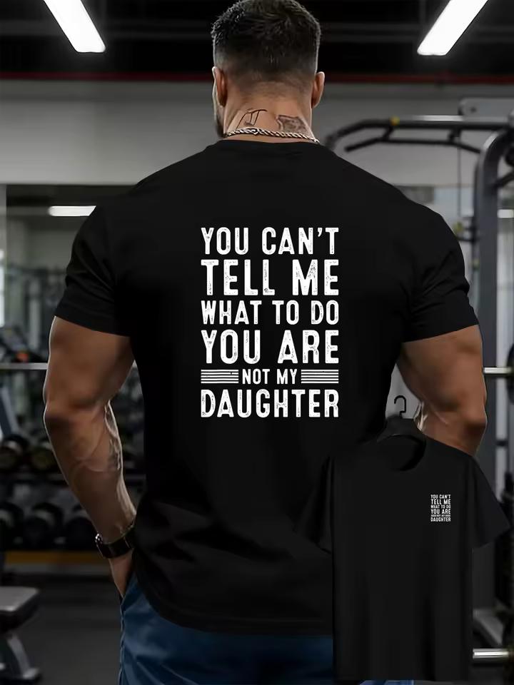 You Can't Tell Me What To Do Funny Slogan Print White Cotton Oversized Men Gym Casual T-Shirt
