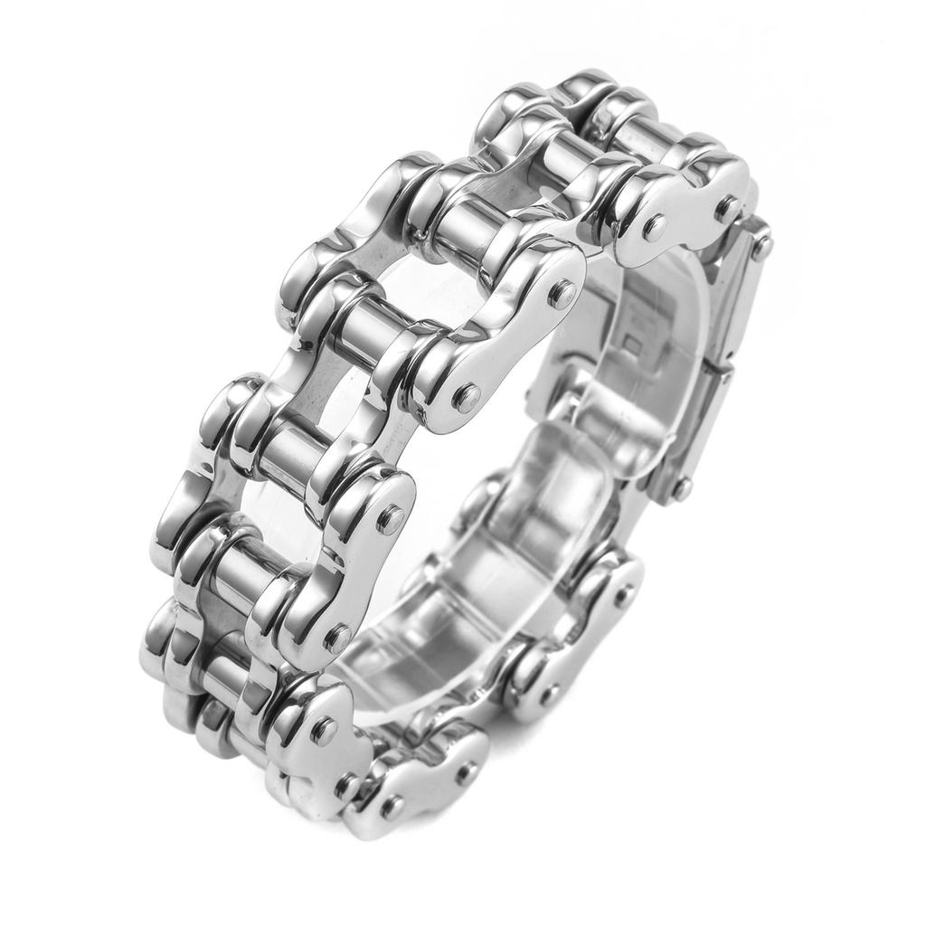 Massive Wide Bracelet Men Rock And Roll Motorcycle Chain Men's Bracelets Heavy Stainless Steel Bangles Biker Jewelry