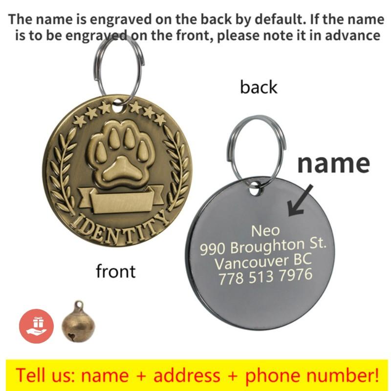 Personalized Address Tags For Dogs Id Tags Dog Tag Free Engraved Custom Dog Collar Cats Dog Name Tag Pet Id Anti-lost Nameplate