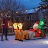 Inflatable Santa Claus with Sleigh and Inflatable Christmas Reindeer with LED Lights for Outdoor and Indoor Use 216x90x150 cm