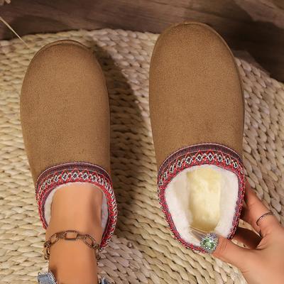 Модные Новые Женские Тапочки Теплые Платформа Низкие Снежные Ботинки Уличные Удобные Тапочки Женские Противоскользящие Мягкие Однотонные Туфли Шлепанцы Женские