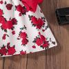 Girls' Fashion Dress Children's Sweet Bow Floral Princess Dress