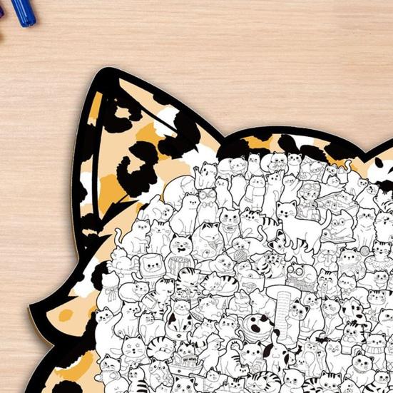 1 Набор Jigsaw Puzzle в форме кошки Милая деревянная головоломка-кошка Головоломка для взрослых и детей Игровая головоломка Обучающая