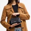 Coach Сумка-портфель Lara 22 серебряный шарм-буква коровья кожа наплечная кросс-боди мини женская черная