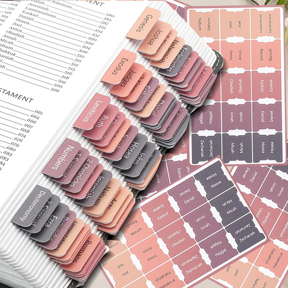 5 листов самоклеящихся бумажных вкладок, закладок, наклеек, библейских индексов, наклеек, крупных ламинированных библейских вкладок для чтения и изучения