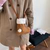 Portable Simple Style Suede Crossbody Bag Fluffy Lightweight Lamb Shoulder Bag Travel Christmas Sock Bag Women CLE
