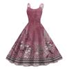 Children's Fashion Casual Sexy Retro Print Off-shoulder Punk Retro Dress