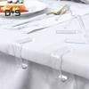 12Pcs Invisible Clear Tablecloth Clip Non-slip Heavy Duty Transparent Indoor Outdoor Wedding Party Picnic Camping Dining Table Cover Holder Fixing